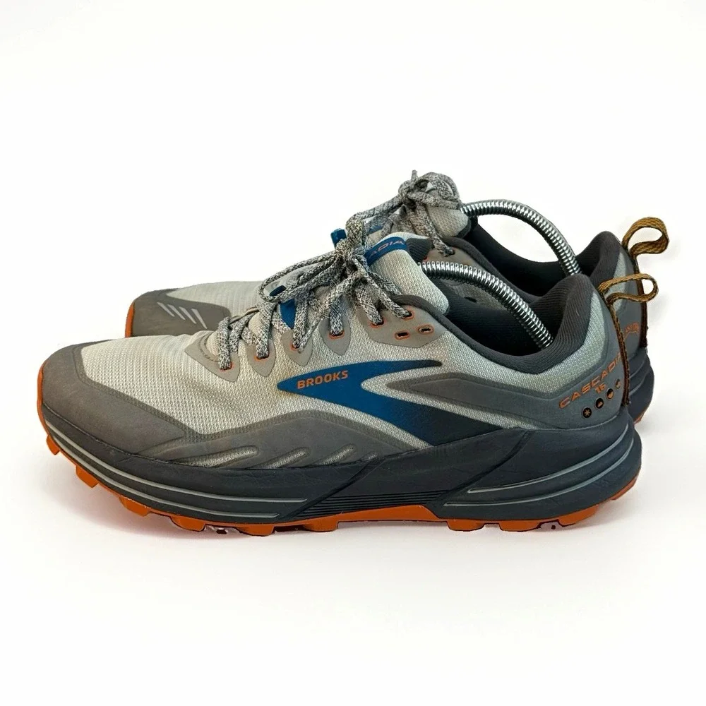 Brooks Cascadia 16 Men's Trail Running Shoes Wide 2E Oyster Mushroom/Orange